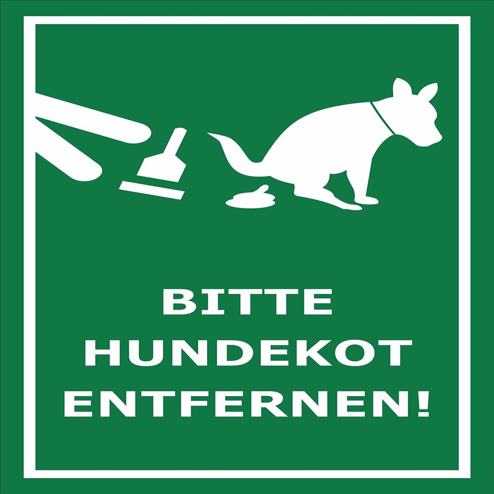 Melis-Folienwerkstatt Sign – Please Remove Dog Waste – 30 x 20 cm – 3 mm Rigid PVC Foam Board – 20 VAR S00187-029-G