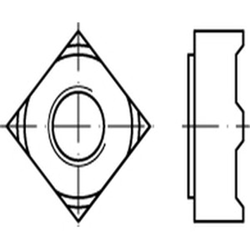 DIN 928 Steel M4 Square Weld Nuts, 1,000 Pieces