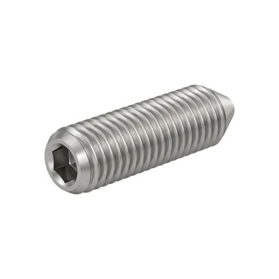 DIN 913/ISO 4026 M24 x 25 Set Screws, 45H Steel, Zinc-Plated, Hex Socket, Cone Point, 50 pcs.
