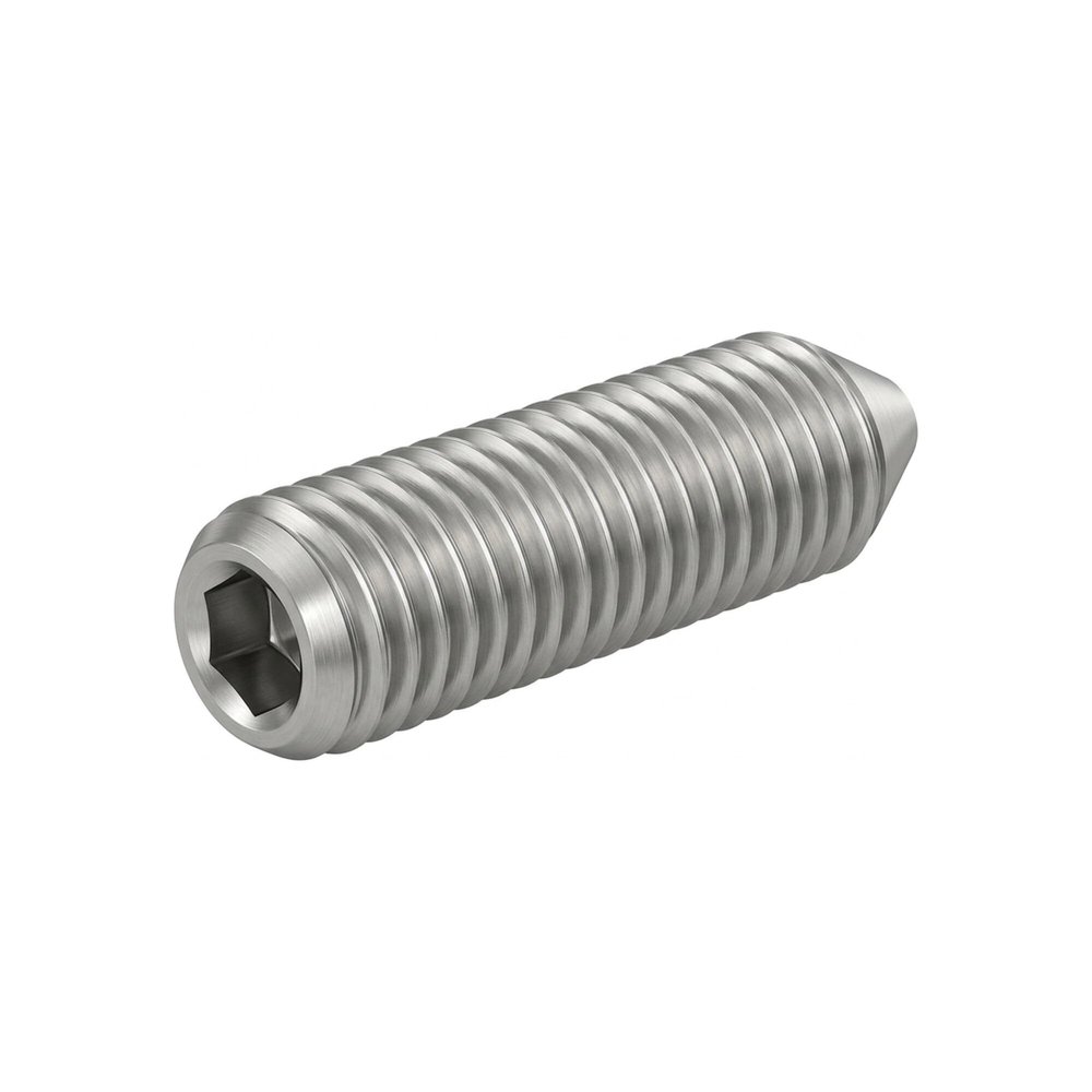 DIN 913/ISO 4026 M24 x 25 Set Screws, 45H Steel, Zinc-Plated, Hex Socket, Cone Point, 50 pcs.