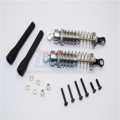 1/10 Touring Aluminum Ball-Top Dampers, 80 mm, Gray/Silver, 1-Pair Set