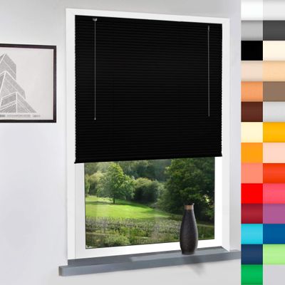 Custom-Made Aluminum Venetian Blind, Black, 130 cm H × 50 cm W