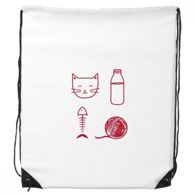 DIYthinker Cat Fishbone Knitted Wool Ball Bottle-Protector Animal Backpack Shopping Sports Bag Gift