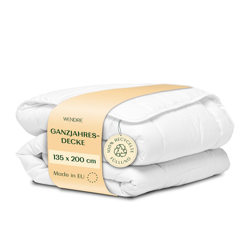 WENDRE All-Season Comforter 135 x 200 cm, Medium-Warm, 300 GSM Microfiber