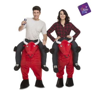 Festartikel Müller My Other Me 204318 Halloween Ride-On Bull Costume, Unisex Adults, Red, M/L