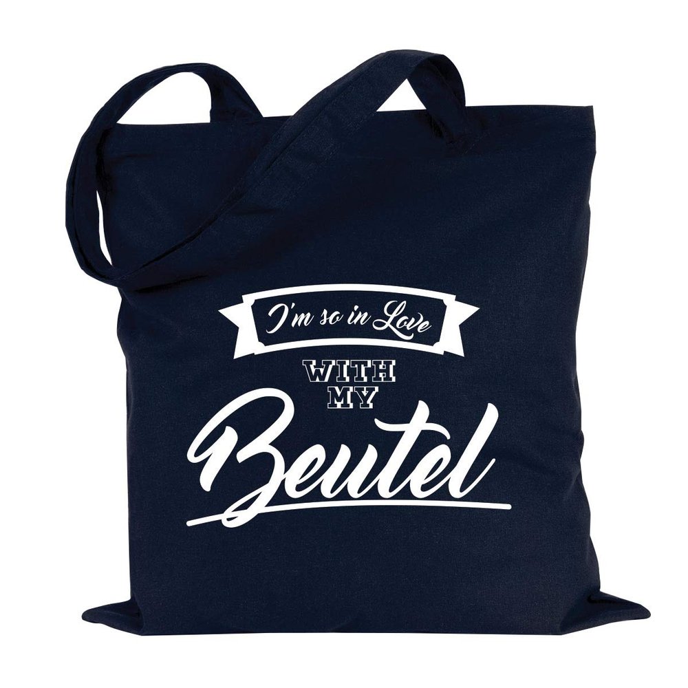 JUNIWORDS Cotton Tote Bag, Choose a Design & Color, “I'm so in love with my Beutel”