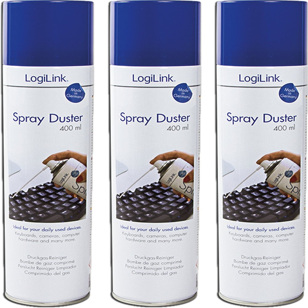 LogiLink Air Duster Compressed Air Cleaning Spray, 3-Pack