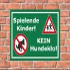 Melis-Folienwerkstatt Sign: Children at Play—No Dog Waste, 15 × 10 cm, 3 mm Rigid Foam, 4 Drill Holes view 2