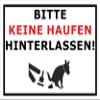 Melis-Folienwerkstatt Sign “Please Do Not Leave Piles Behind” – 45 × 30 cm, 3 mm Aluminum Composite, 20 VAR S00187-010-A view 1