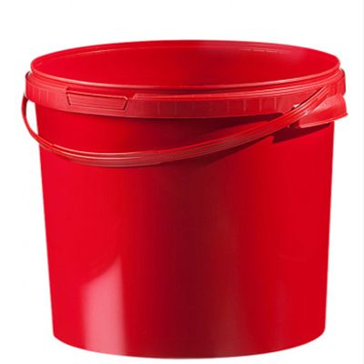 Fuduu.de Colored Plastic Bucket 21.1 L with Lid (1 pc) (Red)