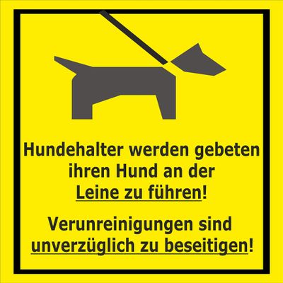 Melis-Folienwerkstatt Sign - Keep Dogs on a Leash - 30 x 20 cm | 3 mm Rigid Foam Board S00216-016-C -20 VAR.