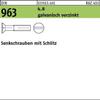 100 Slotted Countersunk Screws DIN 963 M4 x 100 mm, Grade 4.8, Zinc-Plated Steel view 1