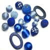 Fabric Bead Mix with Textile Ribbon – Blue view 1