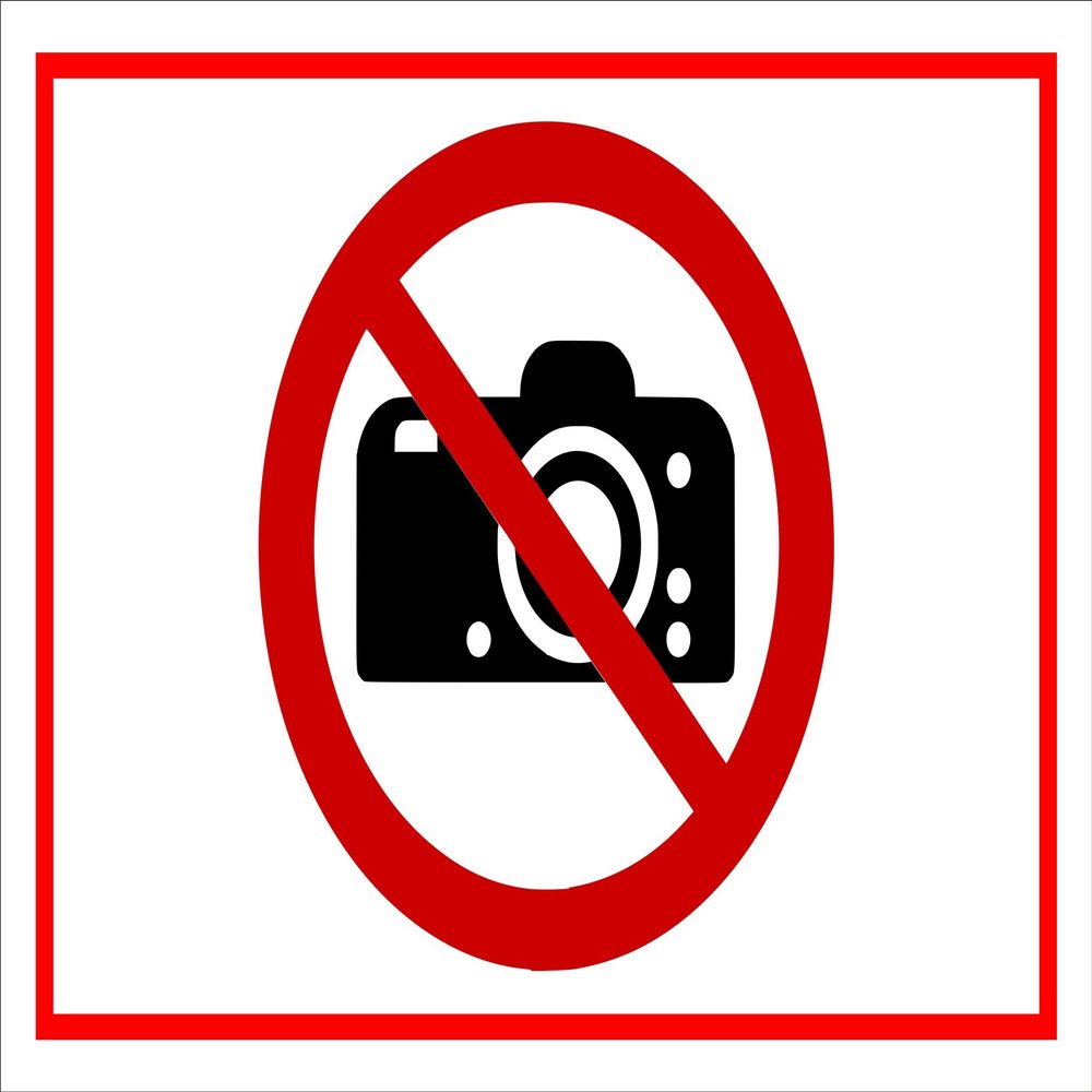 Melis-Folienwerkstatt No Photography Sign - P029, 30 x 20 cm, 3 mm Rigid Foam, Multiple Sizes/Materials