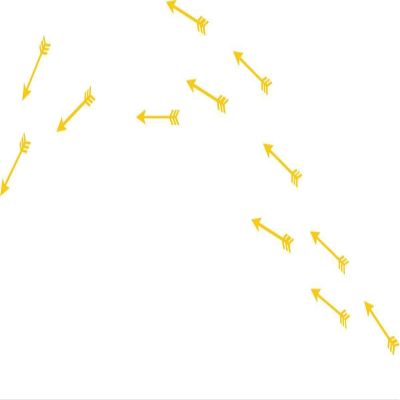 CLICKANDPRINT Arrow Wall Decal, 70 x 36.5 cm, Yellow