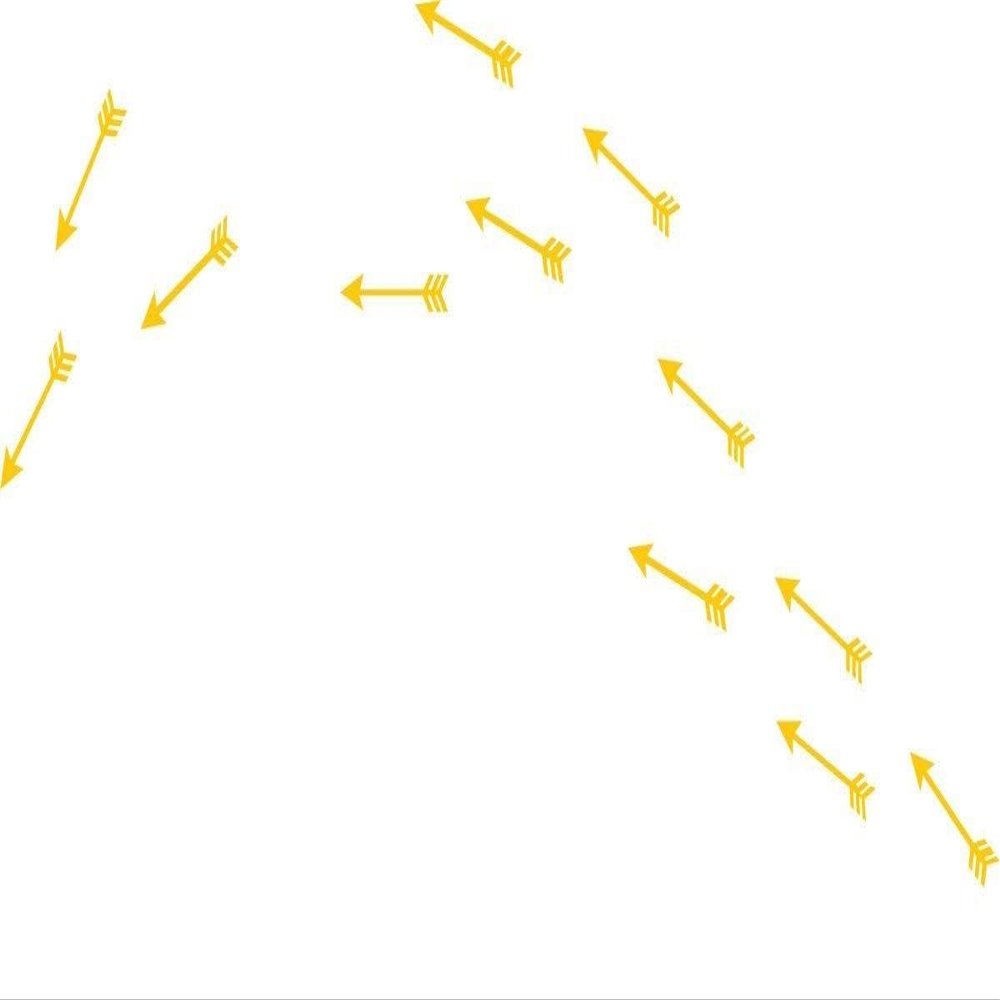 CLICKANDPRINT Arrow Wall Decal, 70 x 36.5 cm, Yellow