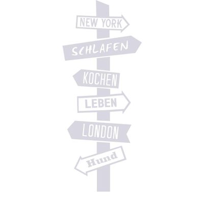 CLICKANDPRINT Dog Direction Sign Wall Decal, 210 x 81.6 cm, Transparent