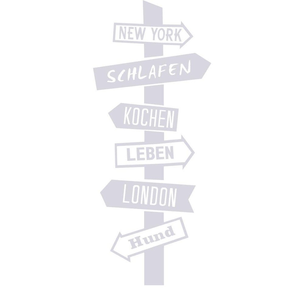 CLICKANDPRINT Dog Direction Sign Wall Decal, 210 x 81.6 cm, Transparent