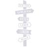 CLICKANDPRINT Dog Direction Sign Wall Decal, 210 x 81.6 cm, Transparent view 1