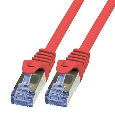 BIGtec 0.25 m CAT6a SFTP Ethernet Patch Cable, Red, Gigabit, 2x RJ45