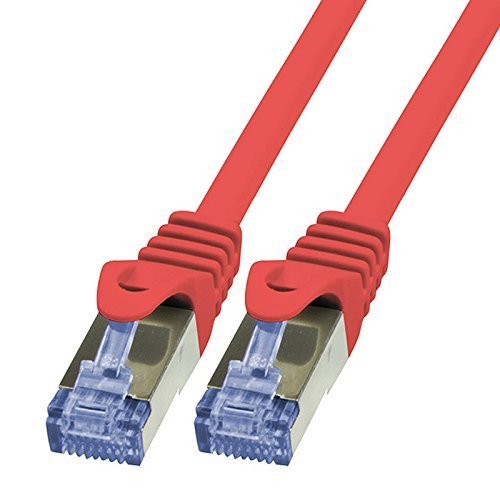 BIGtec 0.25 m CAT6a SFTP Ethernet Patch Cable, Red, Gigabit, 2x RJ45
