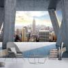 Runa Art Photo Wallpaper 396 x 280 cm New York Window View, Non-Woven Wall Decor, Blue 9138012b view 2