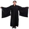 ZooBoo Women's Monk Robe, Zen Style, Long Meditation Dress, Black, Medium view 3