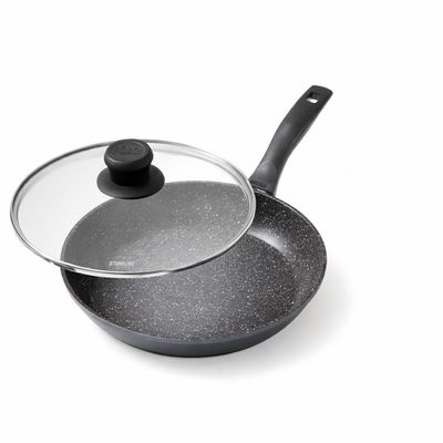 STONELINE 10.2-Inch Cast Aluminum Frying Pan with Handle, Induction-Compatible