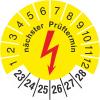10 pcs. Next Inspection Date Electrical 30 mm Inspection Labels on Roll, Yellow 2023–28 view 1