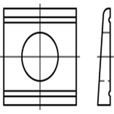 DIN 434 Square Wedge Washers, Steel, 17.5 mm, for U-Beams, 100 pcs.