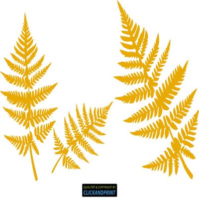 CLICKANDPRINT Ferns Sticker, 70 x 45.5 cm, Signal Yellow