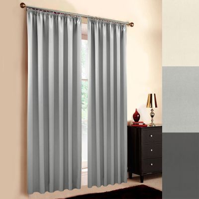 Custom-Made Fire-Retardant Blackout Curtain, Light Gray, 175 x 145 cm