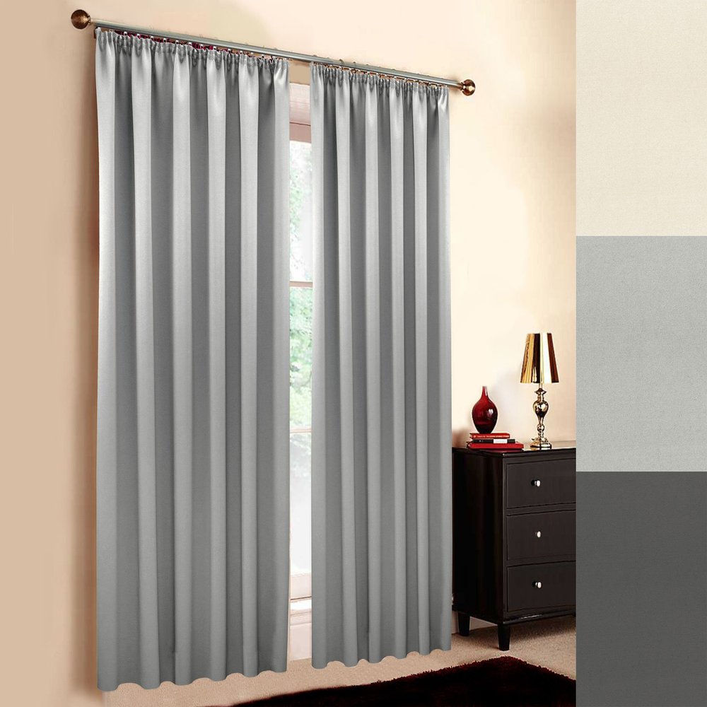 Custom-Made Fire-Retardant Blackout Curtain, Light Gray, 175 x 145 cm