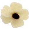 1 Felt Flower Iron-On Applique, 3D Effect, Cream/Brown, 3.2 cm view 1