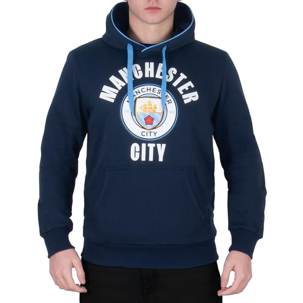 Manchester City FC Men's Fleece Hoodie with Graphic Print - Official Merchandise - Gift for Soccer Fans - S