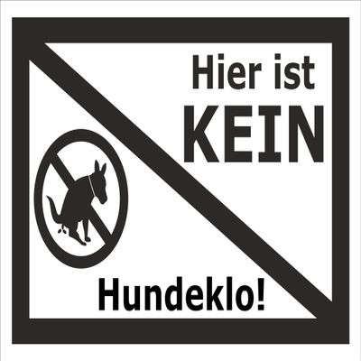 Melis-Folienwerkstatt Sign "No Dog Toilet Here" – 15 x 10 cm, 3 mm PVC Foam Board, 4 Drill Holes, 20 VAR S00187-006-A