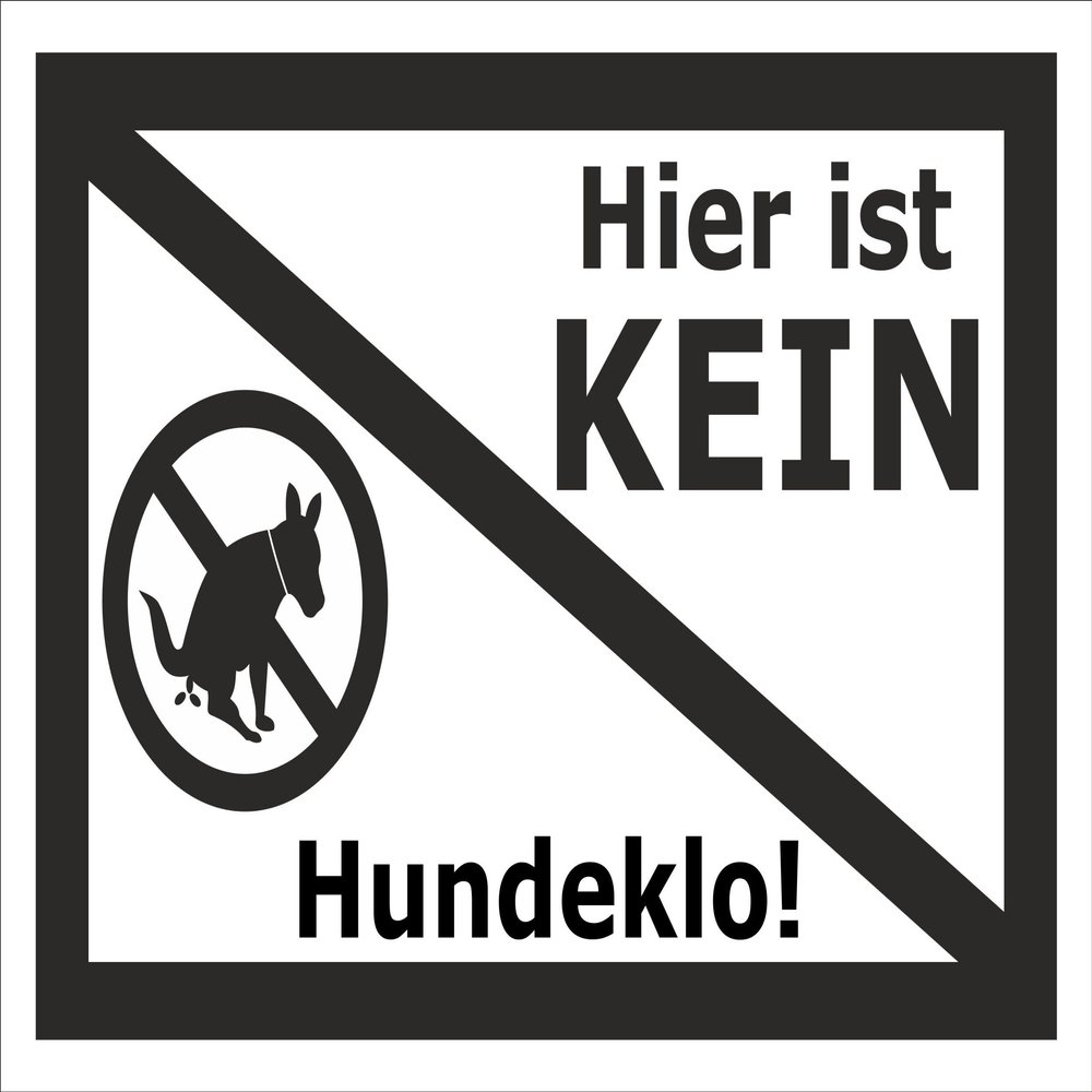 Melis-Folienwerkstatt Sign "No Dog Toilet Here" – 15 x 10 cm, 3 mm PVC Foam Board, 4 Drill Holes, 20 VAR S00187-006-A