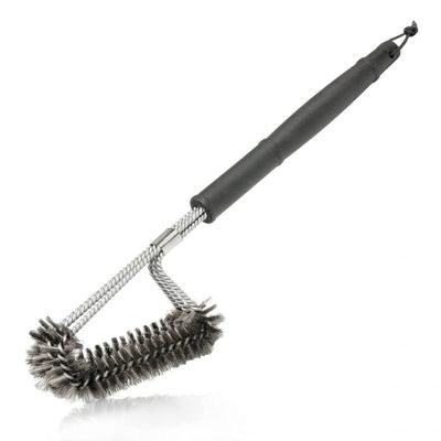 Heavy-Duty Grill Brush with 360° Stainless-Steel Bristles