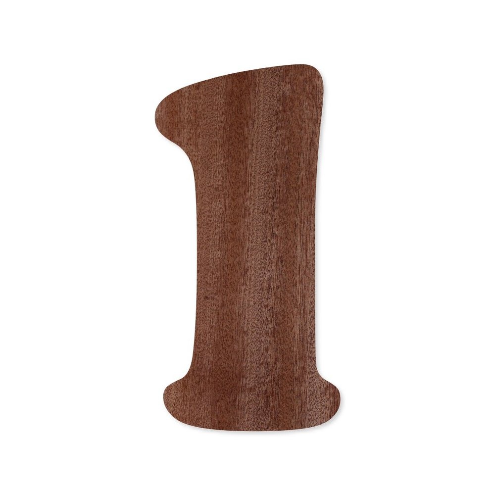 Btic GmbH Cooper Wood Veneer Letter – Dark 0.6 mm Real Wood, 20 cm, Lowercase l