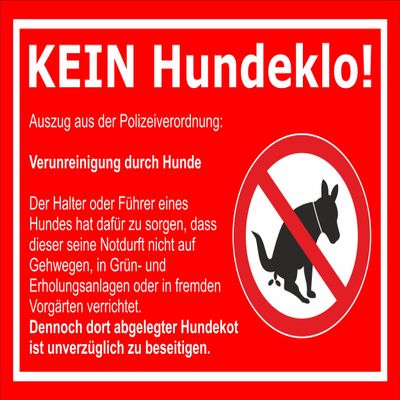 No Dog Toilet Sign - 45 x 30 cm - 3 mm Rigid Foam - 20 Variants S00187-008-D