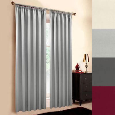 High-Quality Flame-Retardant Blackout Curtain, Made to Measure, Beige, M1 and B1 Certified, XXL Extra-Wide, Gather Tape, Loops, Light Grey, 275 x 350 cm (H x W)