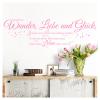 Grandora Wall Decal Quote “Believe in Miracles, Love and Luck” – Light Pink, 90 × 28 cm, W5393 view 1