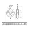 Gin Wheel 125 mm with Hook, Scaffold Pulley Block view 2