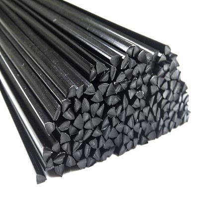POM Plastic Welding Rod, 4 mm Triangular, Black, 25 Pieces