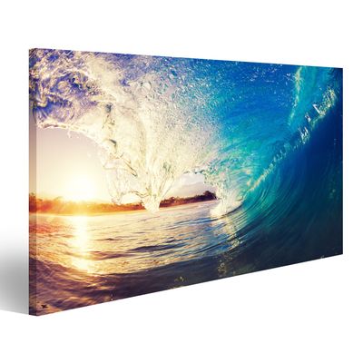islandburner Canvas Wall Art, Great Surfing Wave in the Sun