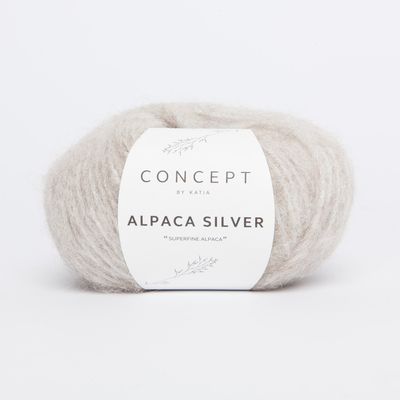 Katia Alpaca Silver Concept Yarn, Beige/Plata (251), 25 g / Approx. 120 m