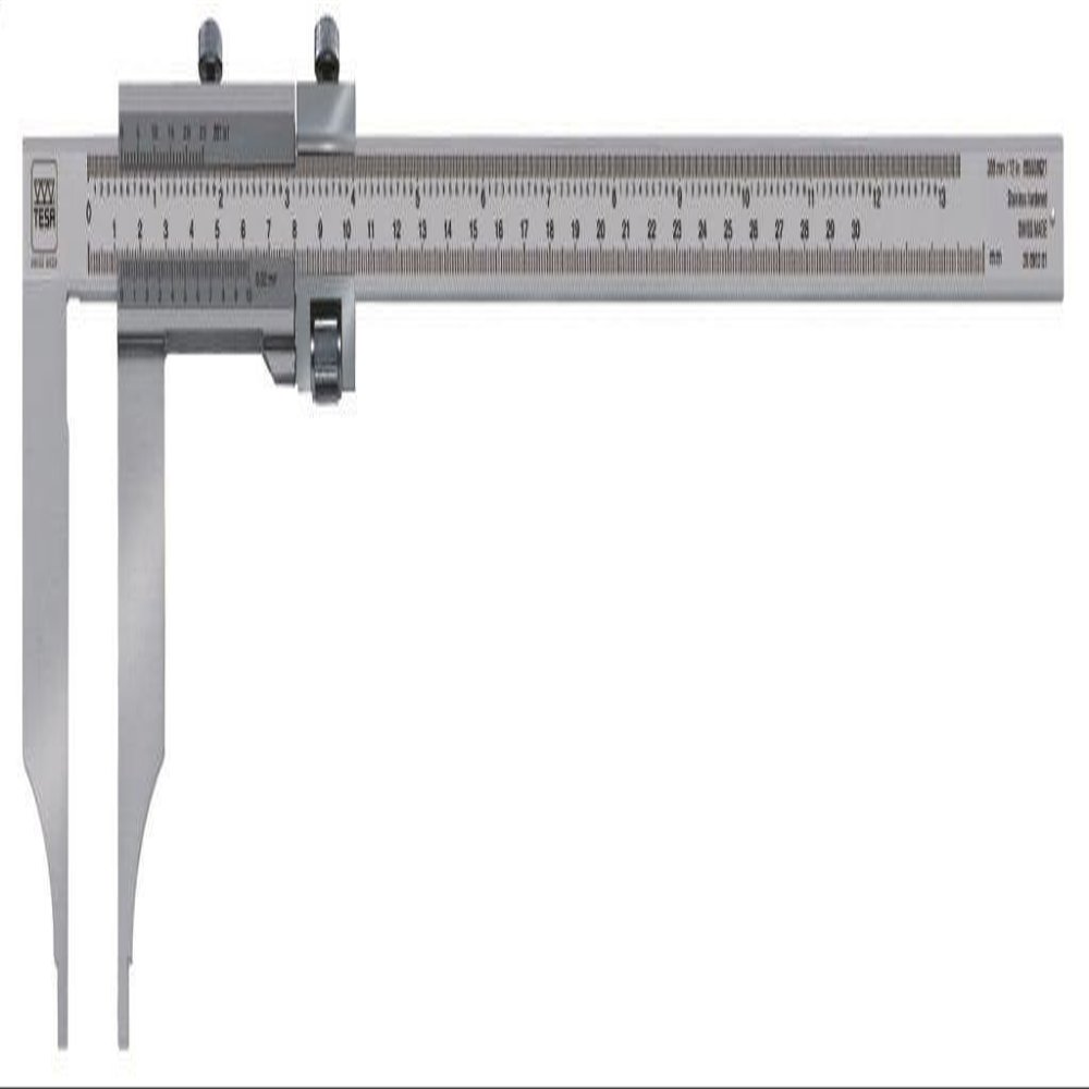 tesa 00510611 Caliper with Rounded Measuring Faces for Internal Measurements, 0 mm/250 mm Measuring Range