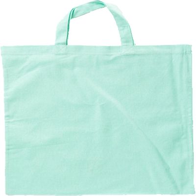 Nashville print factory cotton bag, short handles, 10-pack, mint blue, unprinted