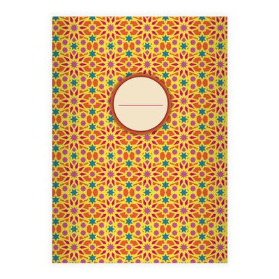 Kartenkaufrausch 8 Elegant Star Mosaic DIN A5 School Notebooks, Orange, Ruling 7