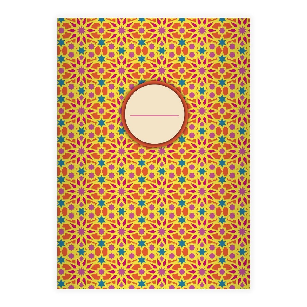 Kartenkaufrausch 8 Elegant Star Mosaic DIN A5 School Notebooks, Orange, Ruling 7